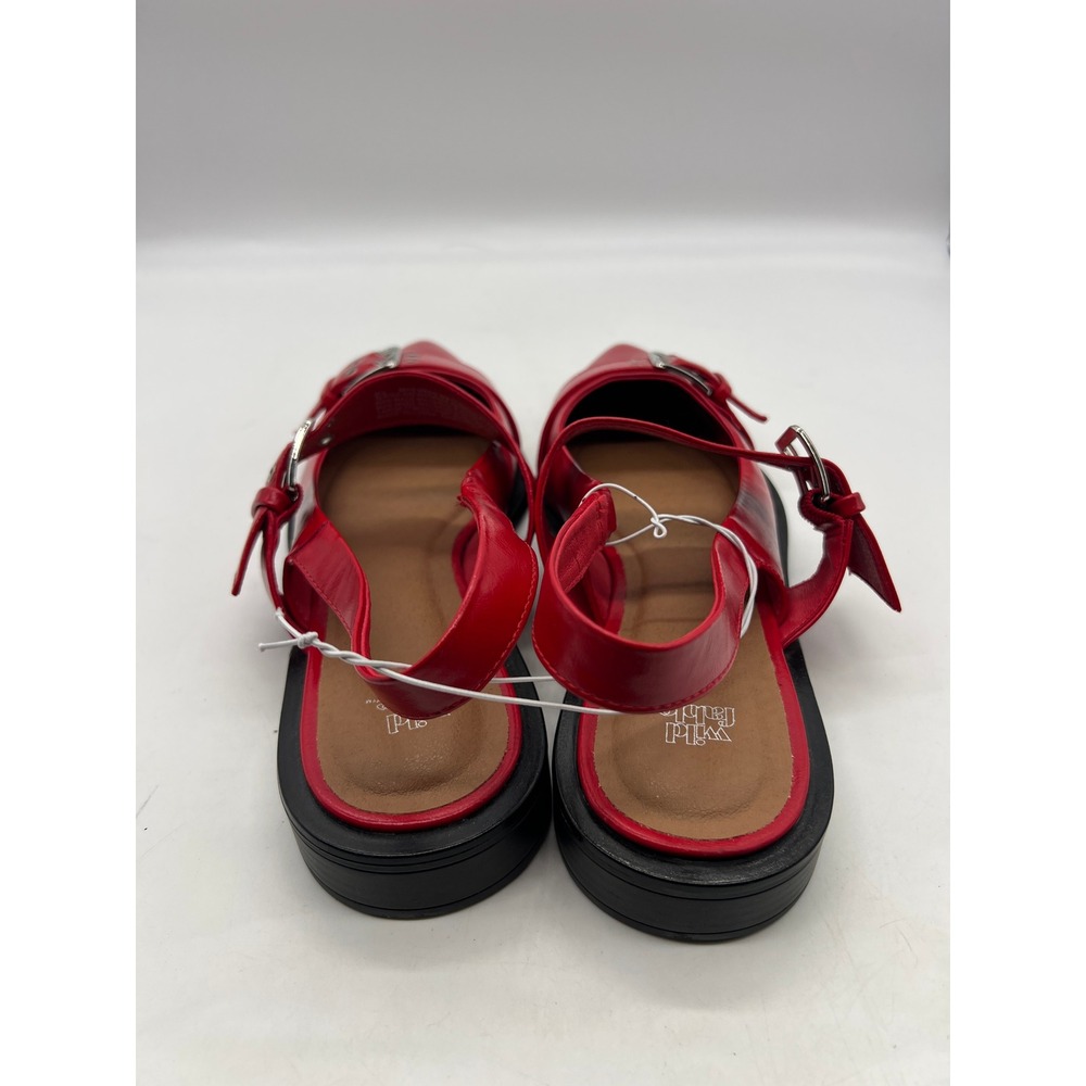 Punk Indie Edgy Wild Fable Red Buckle Slingback Pointed Toe Flats 9.5 Red - Picture 7 of 9
